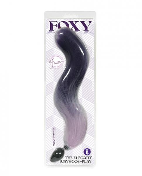 Foxy Fox Tail Silicone Butt Plug - Purple Gradient Sex Toy Product
