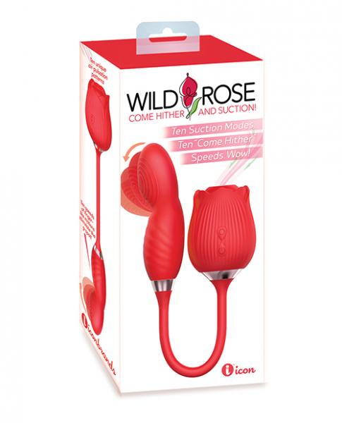 Wild Rose Suction & Come Hither Vibrator - Red Sex Toy Product