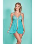 Riley Eyelash Lace Soft Cup Babydoll & Panty Teal Lg Sex Toy Product