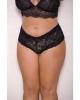Lace, Pearl Boyshorts Satin Bow Accents Black 1X/2X Sex Toy Product Image 1