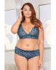 Lace Bralette Adjustable Straps & Panty Blue 1X Sex Toy Product Image 1