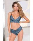 Lace Bralette Adjustable Straps & Panty Blue Small Sex Toy Product