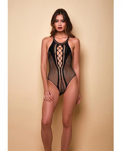 Lights Off Halter Neck Teddy Black O/s Sex Toy Product