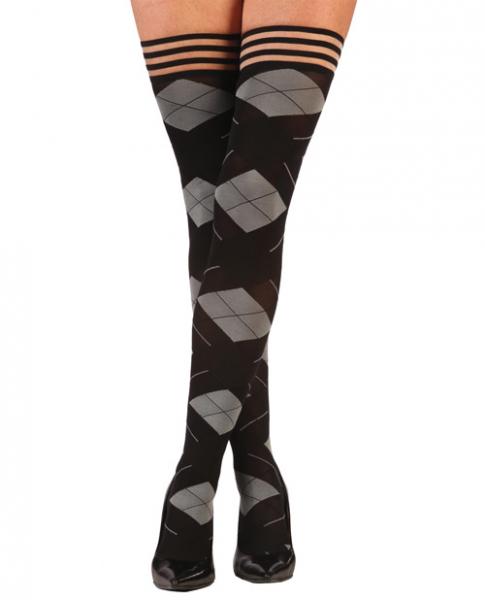 Kixies Kimmie Argyle Thigh High Tights Argyle A Sex Toy Product