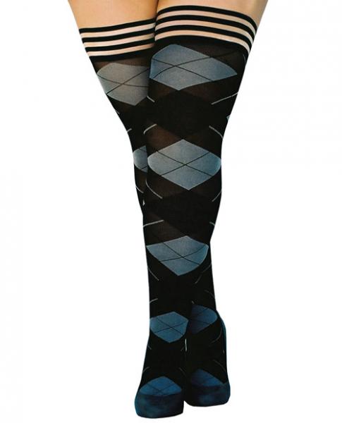 Kixies Kimmie Argyle Thigh High Tights Argyle D Sex Toy Product