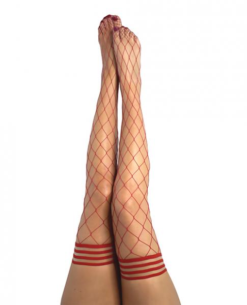 Kix'ies Claudia Large Net Fishnet Thigh Highs Red B Sex Toy Product