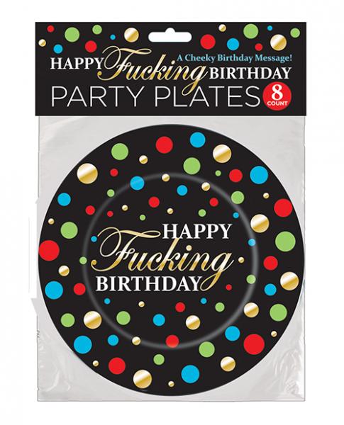 Happy F*cking Birthday Plates - Pack Of 8 Sex Toy Product