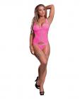 Sheer Mesh Merry Widow & Crotchless G-string Pink S/m Sex Toy Product
