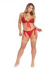 Sugar & Spice Ribbon Tie Bra & Panty Red S/m Sex Toy Product