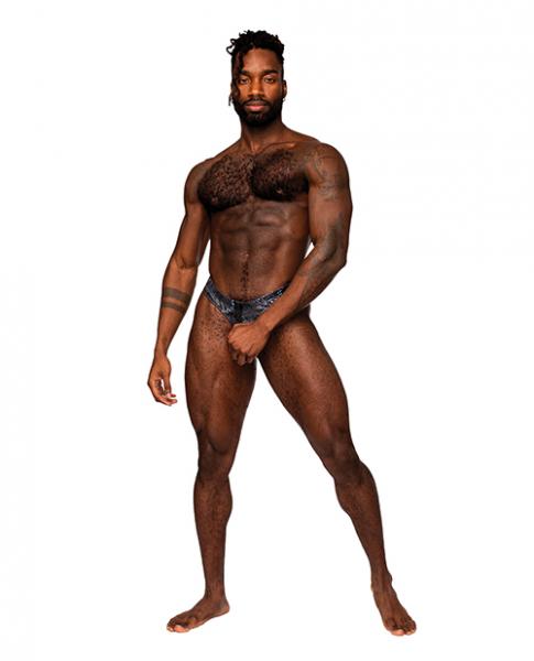 Snaked Metallic Coated Power Sock Black/blue S/m Sex Toy Product