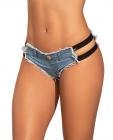 Micro Mini Shorts W/black Stripes Light Chambray Md Sex Toy Product