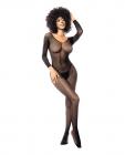 Long Sleeved All Over Fishnet Body Stocking Black O/s Sex Toy Product