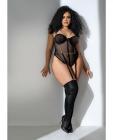 Mesh Bodysuit W/gold Chain Detail Black 3x/4x Sex Toy Product