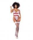 Sexy Nurse Bodysuit & Head Piece White/red S/m Sex Toy Product
