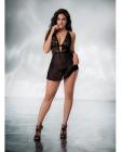 Lace & Mesh Babydoll & G-string Black L/xl Sex Toy Product