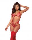 Strappy & Lace Teddy Red M/l Sex Toy Product