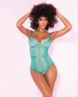 Floral Lace Peek A Boo Open Back Teddy Aqua S/m Sex Toy Product