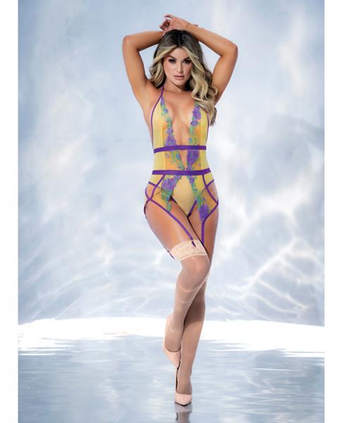 Embroidered Garter Teddy Tuscany Yellow S/m Sex Toy Product