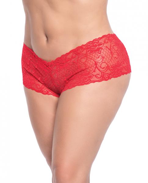 Lace Boyshort Red 2x/3x Sex Toy Product