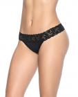 Lace Trim Thong Black Lg Sex Toy Product