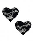 Neva Nude Lace Heart Pasties - Black O/s Sex Toy Product