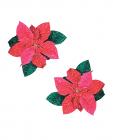 Neva Nude Poinsettia Glitter Flower Pasties - Red/green O/s Sex Toy Product