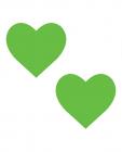 Neva Nude Temperature Reactive Heart Pasties - Neon Green Sex Toy Product