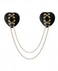Neva Nude Two Heart Chained Pasties - Black O/s Sex Toy Product