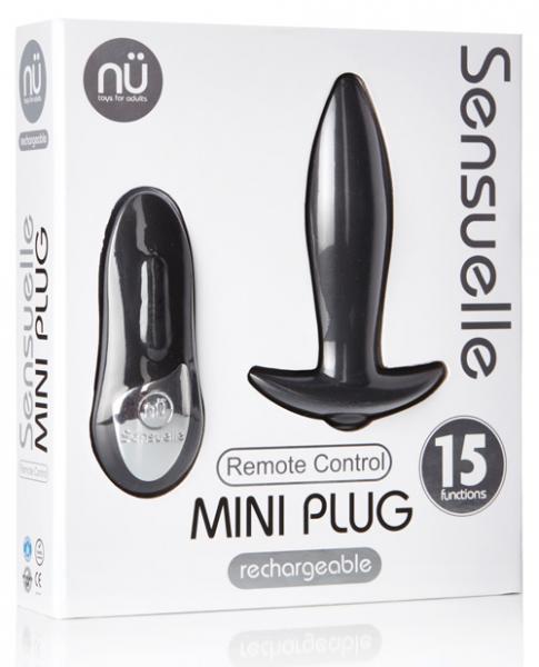 Sensuelle Remote Control Rechargeable Mini Plug Black Sex Toy Product