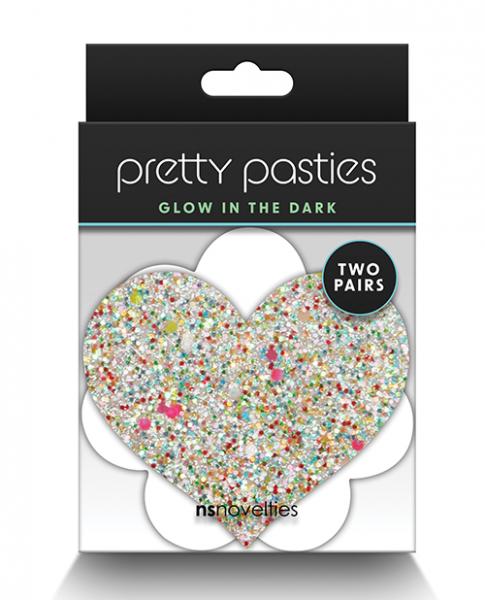 Pretty Pasties Heart & Flower Glow In The Dark - 2 Pair Sex Toy Product