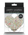 Pretty Pasties Heart & Flower Glow In The Dark - 2 Pair Sex Toy Product