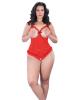 Lace Open Cup Crotchless Teddy Red One Size Queen  Sex Toy Product Image 1