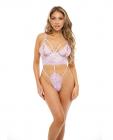 Zoe Peek A Boo Soft Cup Lace Teddy W/g-string Back Lavendula L/xl Sex Toy Product