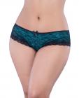 Cage Back Lace Panty Black Teal 3X/4X Sex Toy Product