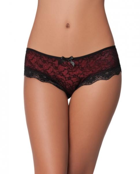 Cage Back Lace Panty Black Red S/M Sex Toy Product