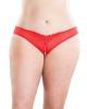 Crotchless Thong Panty with Pearls Red 3X/4X Sex Toy Product Image 1