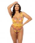 Elisabeth Unlined Underwire Embroidered Teddy - Yellow 1x Sex Toy Product