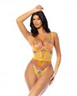Elisabeth Unlined Underwire Embroidered Teddy - Yellow Lg Sex Toy Product