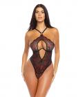 Maxi Unlined Monowire Galloon Lace Teddy W/o-ring Detail Black/red L/xl Sex Toy Product