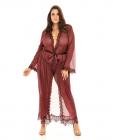 Provence Eyelash Lace Floor Length Robe Zinfandel 1x/2x Sex Toy Product