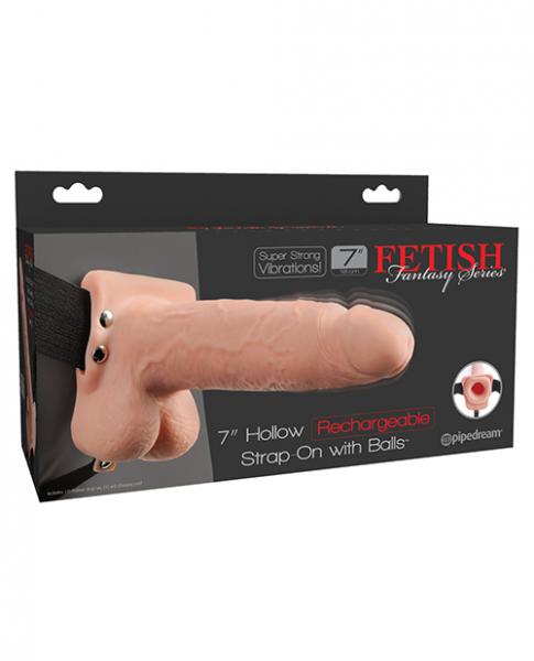 Fetish Fantasy 7 inches Hollow Strap On With Balls Beige Sex Toy Product