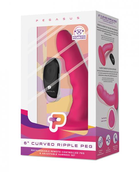 Pegasus 6 inches Ripple Peg Harness & Remote Pink Sex Toy Product