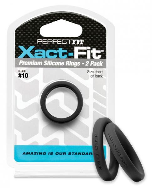 Perfect Fit Xact-Fit #10 Black Pack Of 2 Rings Sex Toy Product