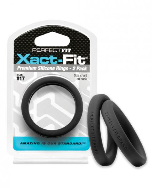 Perfect Fit Xact-Fit #17 2 Pack Black Cock Rings Sex Toy Product