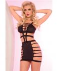 Pink Lipstick Strappy Out Of Line Chemise Black S/M Sex Toy Product