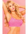 Pink Lipstick Sweat Lacy Sports Bra W/secret Pocket & Removable Pads Pink Sm Sex Toy Product