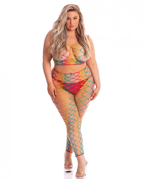 Pink Lipstick Roy G. Biv 2 Pc Bodystocking Rainbow Qn Sex Toy Product