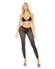 Pink Lipstick Checkered Up Bra & Leggings Black O/s Sex Toy Product