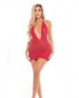 Pink Lipstick Love Bite Plunge Halter Dress Red O/s Sex Toy Product