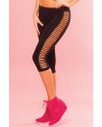 Pink Lipstick Sweat Side Slash Stretch Crop Pant For Support & Compression Black S/m Sex Toy Product